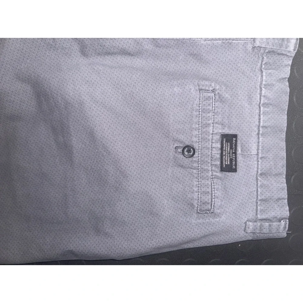 Banana Republic Fulton Skinny Chino Pants Mens 35x34 Grey Geometric Stretch